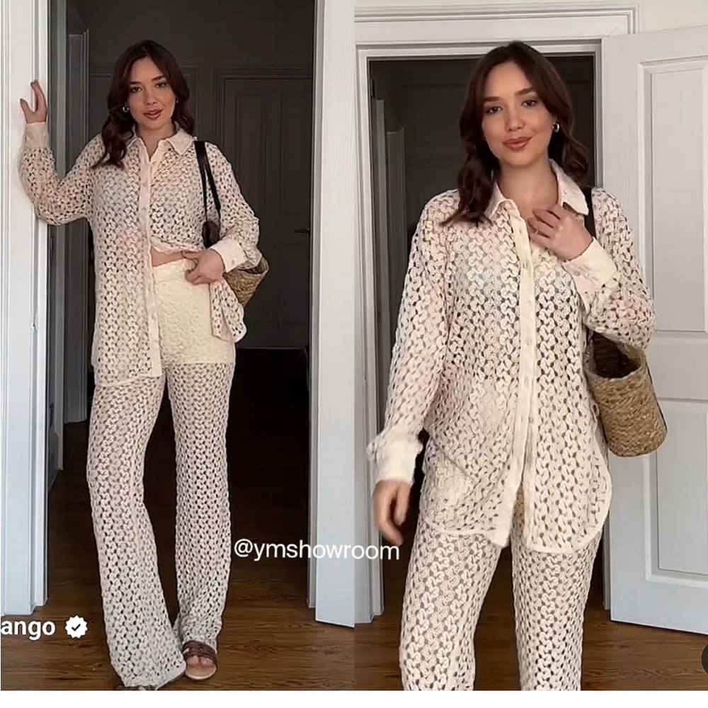 Mango Crochet Pants